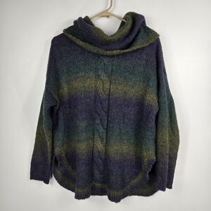 II Two Sisters Women's Size Medium Wool Alpaca Blend Sweater Foldover Collar